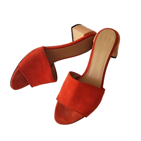 Dear Frances Shoes - Dear Frances Eva Suede Red Mules